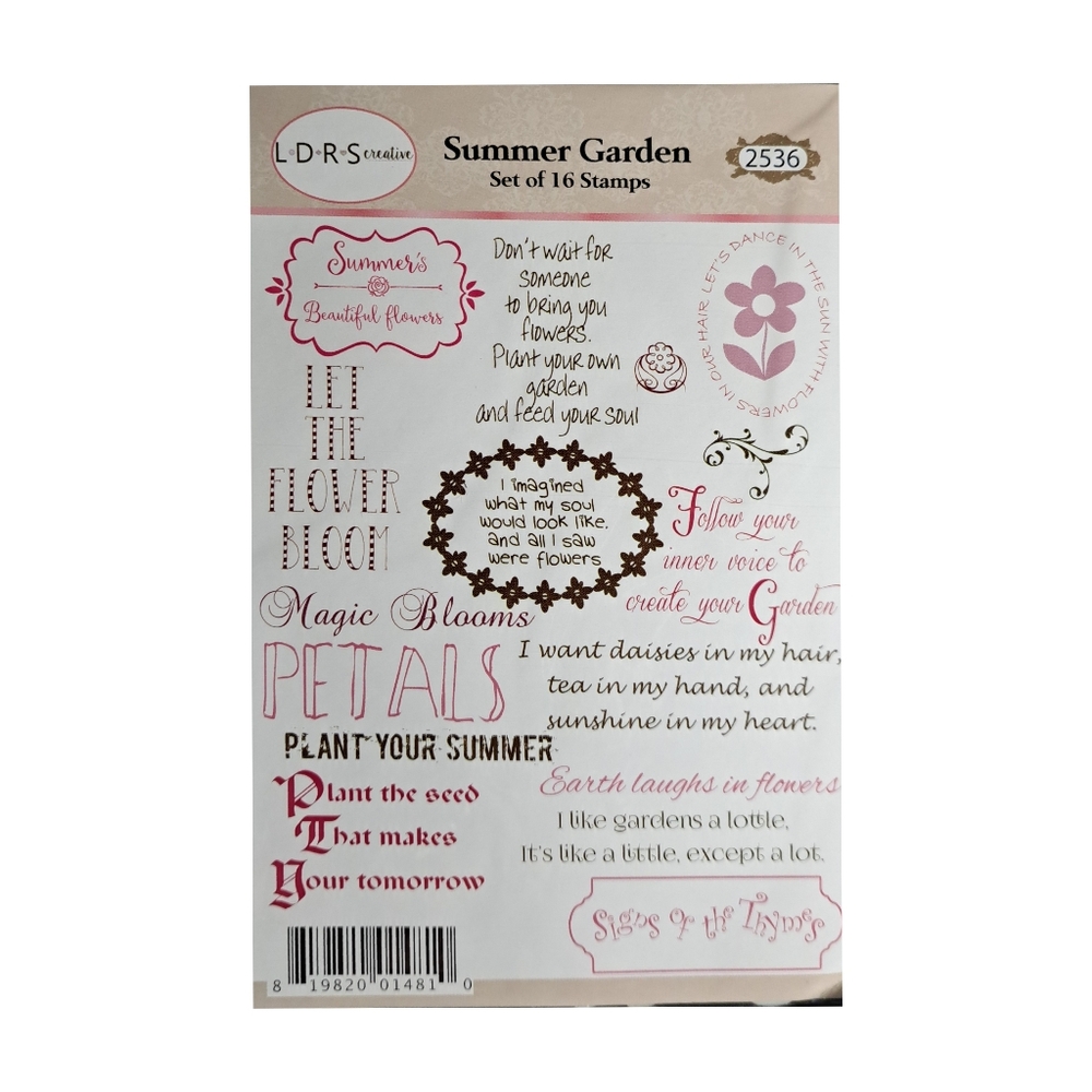 Summer Garden 16 Rubber Stamps Set